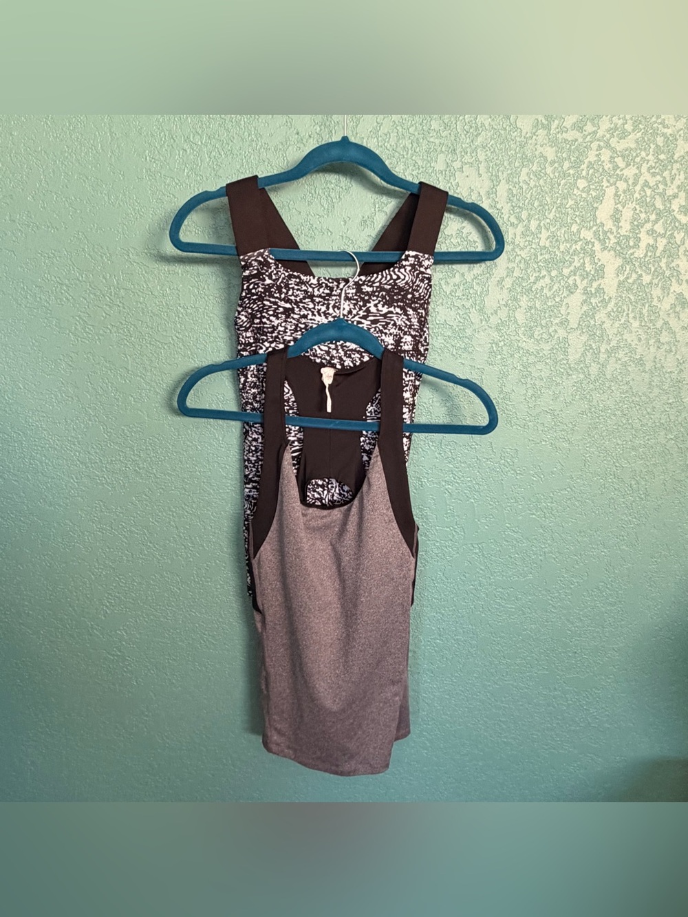 2 Champion Racerback Athletic Tanks - Black, White & Gray